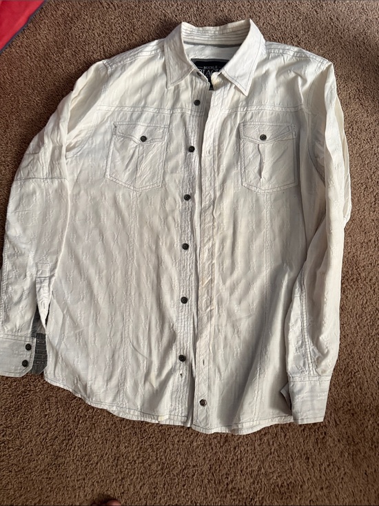 Buckle Other - Buckle White Long-Sleeve Casual Button-Down Shirt